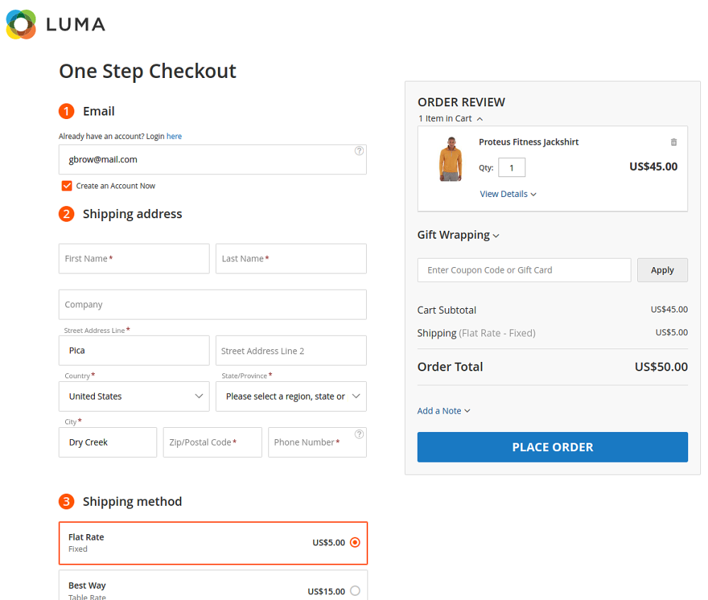 Smart One Step Checkout for Magento 2