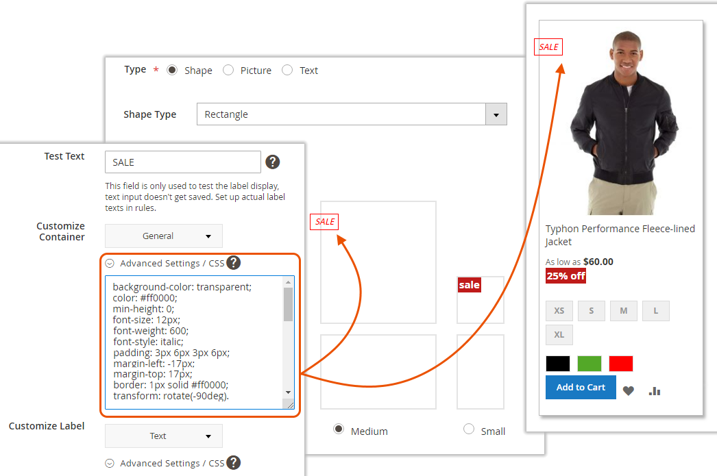 Product Labels for Magento 2. Drag and Drop