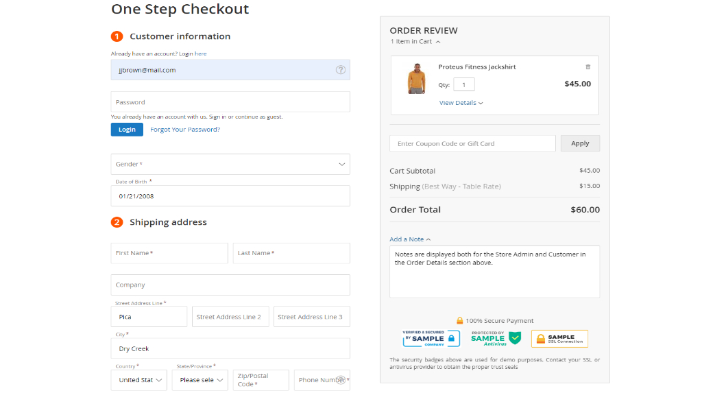 Smart One Step Checkout for Magento 2